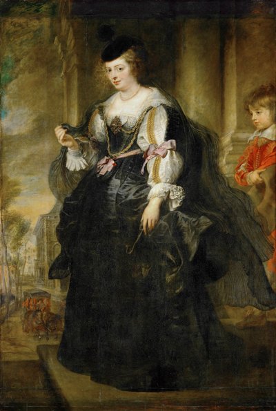 馬車とヘレーヌ・フルマン（木に絵） 作： Peter Paul Rubens