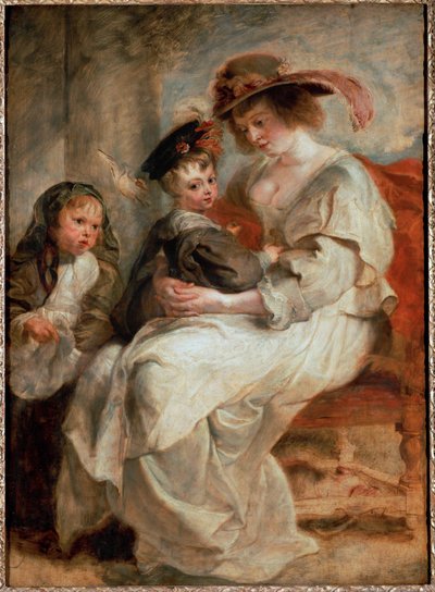 ヘレーヌ・フルマンと子供たち（木・油彩） 作： Peter Paul Rubens