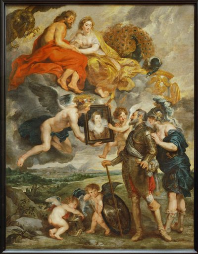 マリー・ド・メディシスの肖像画を受け取るアンリ4世 作： Peter Paul Rubens