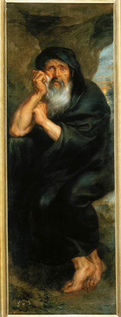 ヘラクリス、ギリシアの哲学者（キャンバスに描かれた絵） 作： Peter Paul Rubens