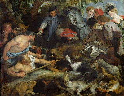 イノシシの狩猟、1615年頃 作： Peter Paul Rubens