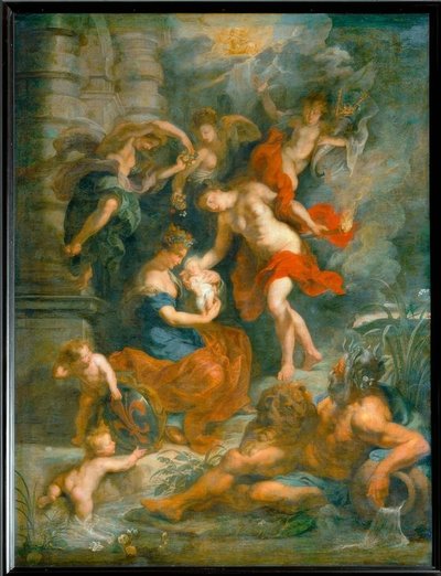 クイーンマリードメディチの誕生、フィレンツェ、1573年4月26日 作： Peter Paul Rubens