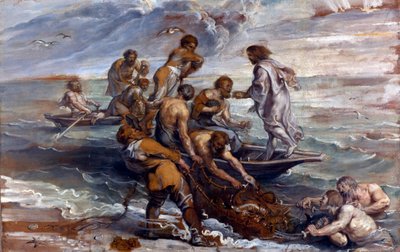 "La peche miraculeuse" (The Miraculous Draught of Fishes) Peinture de Pieter Paul Rubens (1577-1640) 1618-1619 Dim 55x85 cm Londres National Gallery 作： Peter Paul Rubens