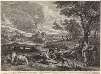 虹と羊飼いのいる風景 (彫刻) 作： Peter Paul Rubens