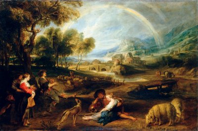 虹のある風景、1630年代初頭。 作： Peter Paul Rubens
