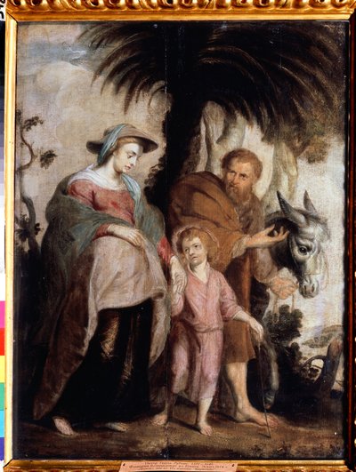 エジプトの帰還（エジプトの帰還）。 Peter Paul (Pierre-Paul) Rubens (または Peter Paul または Petrus Paulus) (1577-1640) による絵画。 木に油彩、69 x 49 cm 作： Peter Paul Rubens