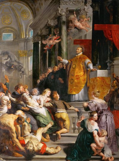 Les miracles de Saint Ignace de Loyola (1491-1553) - The miracles of Saint Ignatius of Loyola - Pieter Paul Rubens (1577-1640).キャンバスに油彩、1617-1618年頃 寸法：535x395cm美術史博物館、ヴィエンヌ 作： Peter Paul Rubens