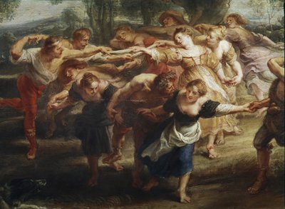 農民の踊り、細部（油彩・キャンバス 作： Peter Paul Rubens