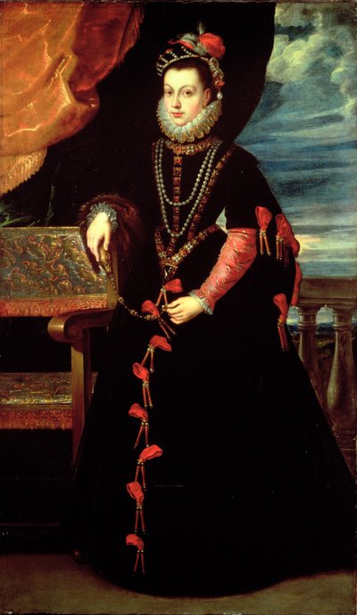 スペインの女王、スペインのフィリップ2世の妻、イザベルドヴァロワの肖像 作： Peter Paul Rubens