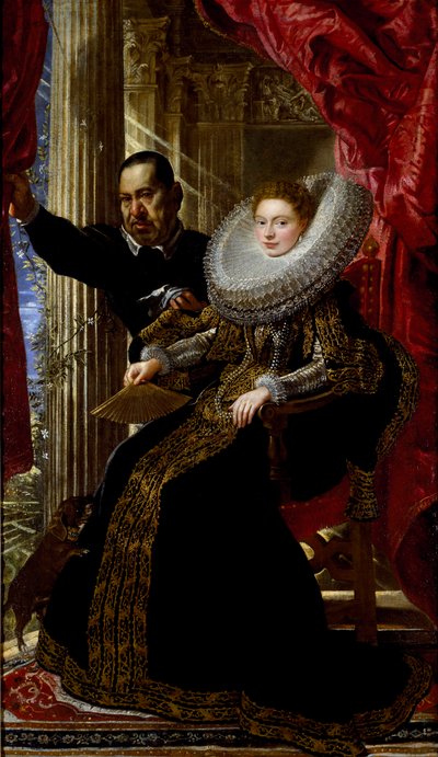 小人を連れた若い貴族の女性の肖像（油彩・キャンバス 作： Peter Paul Rubens