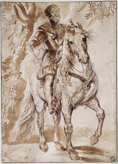 馬に乗ったレルマ公爵の肖像（ドローイング 作： Peter Paul Rubens