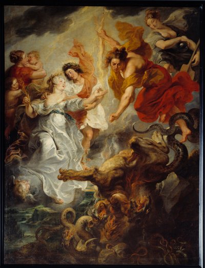 コンチーニの死後、メディシス王妃マリー（1573-1642）とその息子ルイ13世の和解、12月15日 作： Peter Paul Rubens