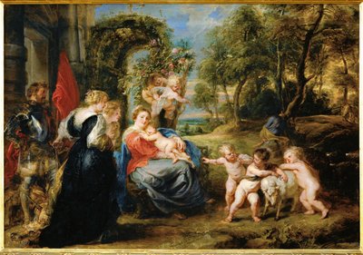 エジプトへの逃避における休息》1632-35年頃（木に描かれた絵） 作： Peter Paul Rubens