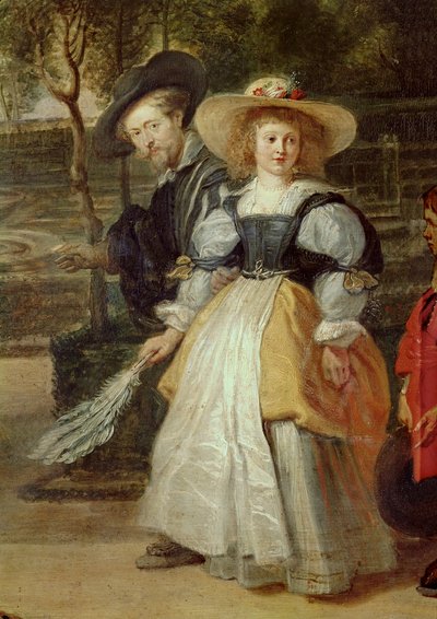 庭にいるルーベンスと2番目の妻ヘレーヌ・フルマン（油彩・カンヴァス） 作： Peter Paul Rubens