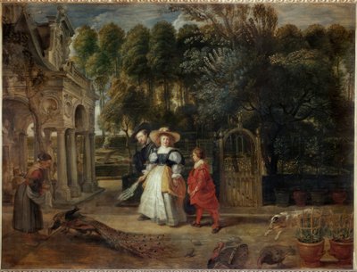 ルーベンスと彼の庭で2番目の妻 作： Peter Paul Rubens