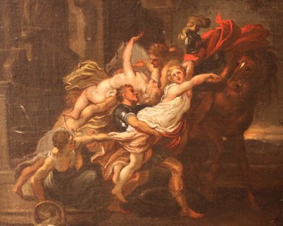 Die Entführung der Sabinerinnen, Öl auf Leinwand, Unbekannter Künstler 作： ピーター・ポール・ルーベンス