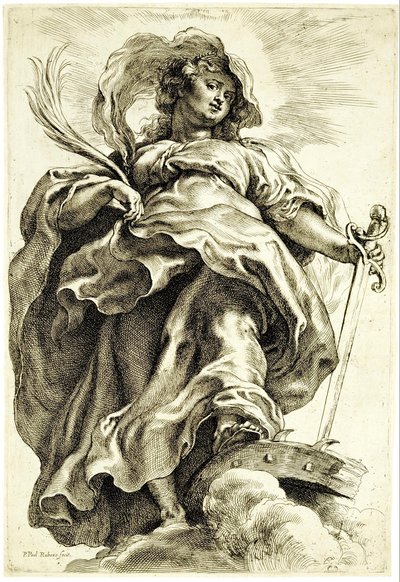 雲の中のアレクサンドリアの聖カタリナ 作： Peter Paul Rubens