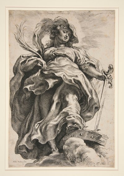 雲の中の聖カタリナ 作： Peter Paul Rubens