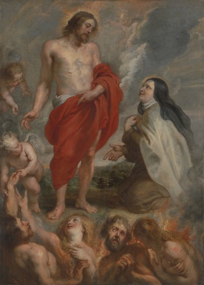 煉獄のベルナルディーノ・デ・メンドーサを執り成すアビラの聖テレサ 作： Peter Paul Rubens