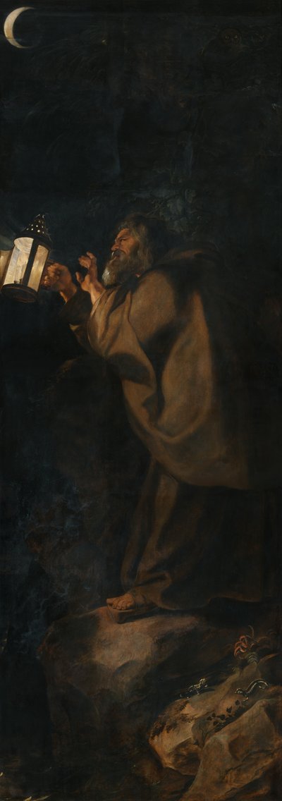 聖クリストファーと隠者、十字架からの降下トリプティクのシャッターのすぐ外 作： Peter Paul Rubens