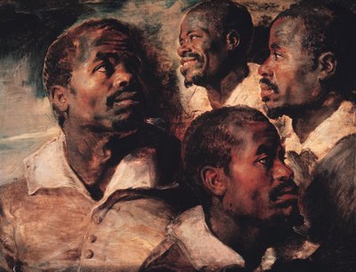 黒の頭の研究（キャンバスに油彩） 作： Peter Paul Rubens