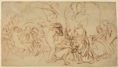 ディアナの浴場」のための習作（レクト） 作： Peter Paul Rubens