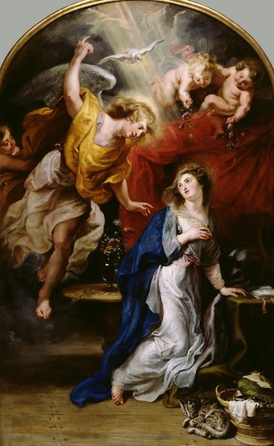 受胎告知、c.1610（キャンバスに油彩） 作： Peter Paul Rubens
