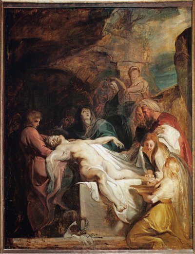 キリストの埋葬（オーク材に描かれた絵） 作： Peter Paul Rubens