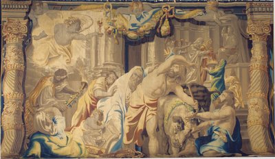 聖体は17世紀後半のブリュッセルの異教の犠牲を打ち負かす 作： Peter Paul Rubens