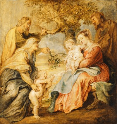 聖家族エリザベス、ザカリアス、洗礼者聖ヨハネが訪れた聖家族、 作： Peter Paul Rubens