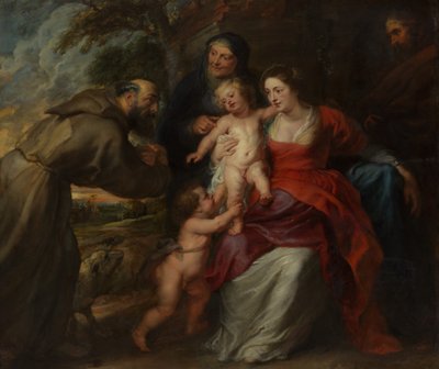 聖家族の聖人フランシスとアン、洗礼者聖ヨハネヨハネ、1630年代。 作： Peter Paul Rubens