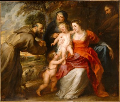 聖フランシスとアンの聖家族とバプテストの幼児聖ヨハネ、1635年頃（キャンバスに油彩） 作： Peter Paul Rubens