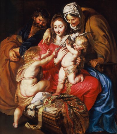 聖エリザベス、聖ヨハネ、鳩のいる聖家族、1609年頃 作： Peter Paul Rubens