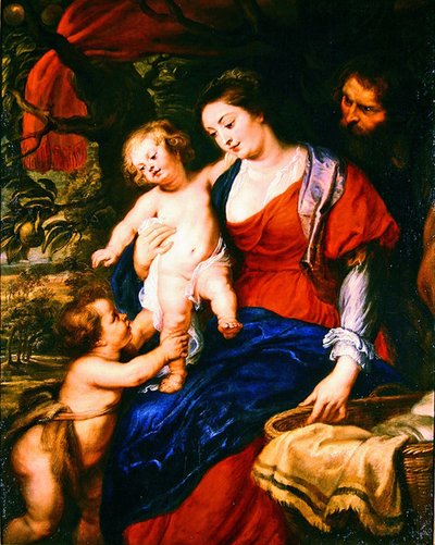 聖家族と幼い聖ヨハネ（油彩・キャンバス） 作： Peter Paul Rubens