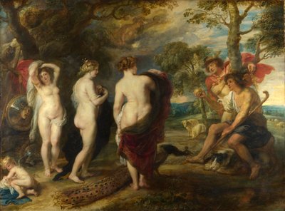 パリスの審判、c.1632-35（パネルに油彩） 作： Peter Paul Rubens