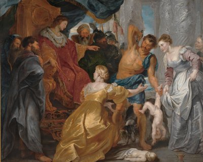 ソロモンの裁き、c。 1617年（帆布に油彩） 作： Peter Paul Rubens