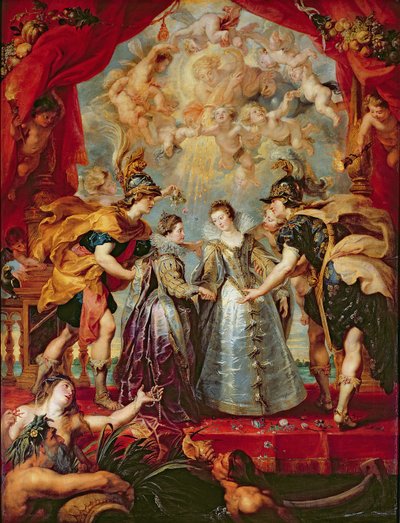 メディチサイクル：1615年11月9日、フランスとスペインの2人の王女の交換 作： Peter Paul Rubens