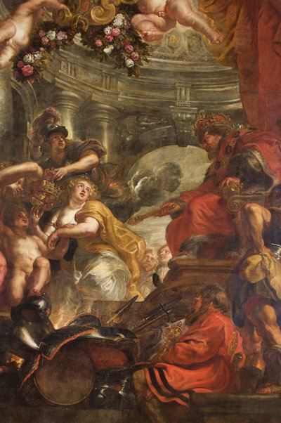 ルーベンスの天井、宴会場、ホワイトホール、c.1629-34（キャンバスに油彩） 作： Peter Paul Rubens