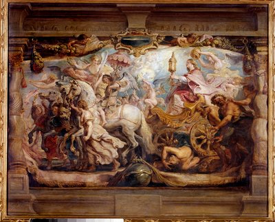 ペーテル・ポール（ピエール＝ポール）・ルーベンス（または、ペーテル・ポールまたはペトルス・パウルス）（1577-1640）の絵画「フリア、不和、憎しみに対する教会の勝利」17世紀。マドリード、プラド美術館 作： Peter Paul Rubens
