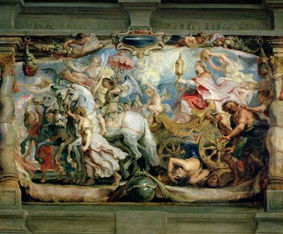 1628年以前の、怒り、憎しみ、不和をめぐる教会の勝利 作： Peter Paul Rubens