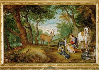 聖フーベルトゥスの幻視（キャンバスに描かれた絵画） 作： Peter Paul Rubens