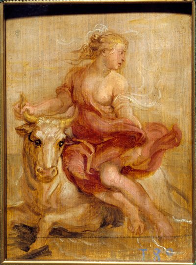 ヨーロッパの誘拐 ピエール・ポール（Pierre-Paul）・ルーベンス（またはPeter PaulまたはPetrus Paulus）（1577-1640）による血のデッサン 日0,18x0,13 m Madrid Prado Museum 作： Peter Paul Rubens