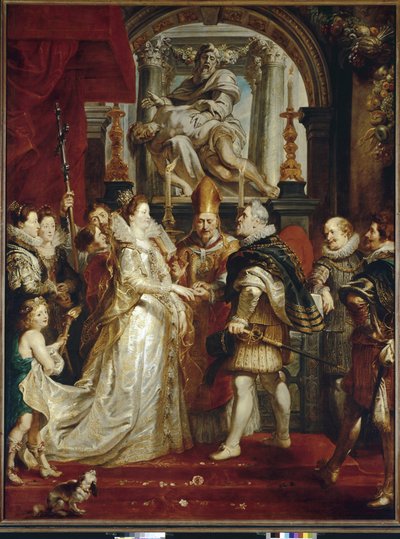 マリア・デ・メディチとヘンリー4世の代理結婚（油彩・キャンバス 作： Peter Paul Rubens