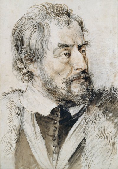 トーマス・ハワード（1585-1646）アランデルの第2伯爵（鉛筆、ペン、インク、紙で洗う） 作： Peter Paul Rubens