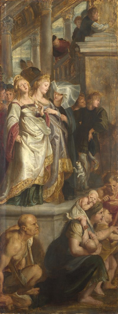 3人の女性の目撃者。高祭壇画のスケッチ、聖バーヴォ、ゲント、1612 作： Peter Paul Rubens