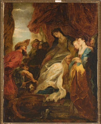 トミュリスがキュロスの首を血の鉢に沈めるよう命じる（ヘロドトス『歴史』I、214） 作： Peter Paul Rubens
