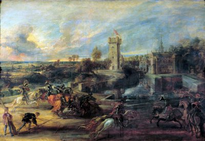 城Steen、1635-1637の前のトーナメント。 作： Peter Paul Rubens