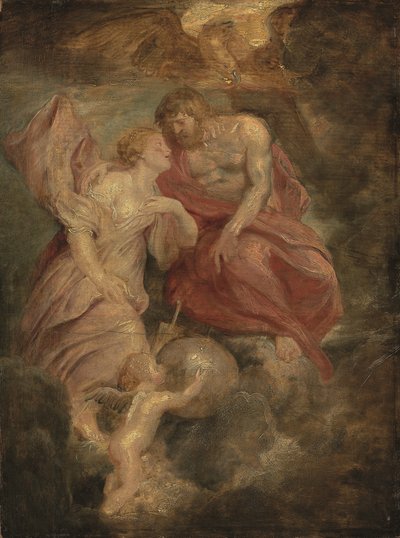 木星を嘆願する金星（オークパネルに油彩） 作： Peter Paul Rubens