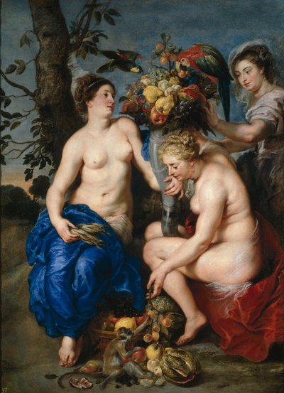 2つのニンフを持つセレス 作： Peter Paul and Snyders Frans  Rubens