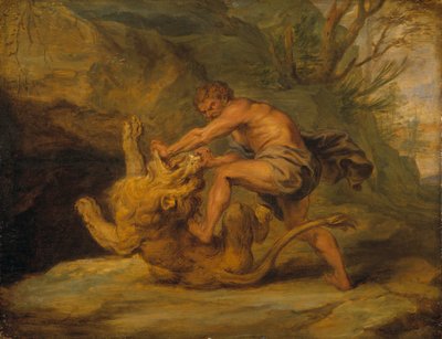 サムソンとライオン、1640年頃 作： Peter Paul studio of Rubens